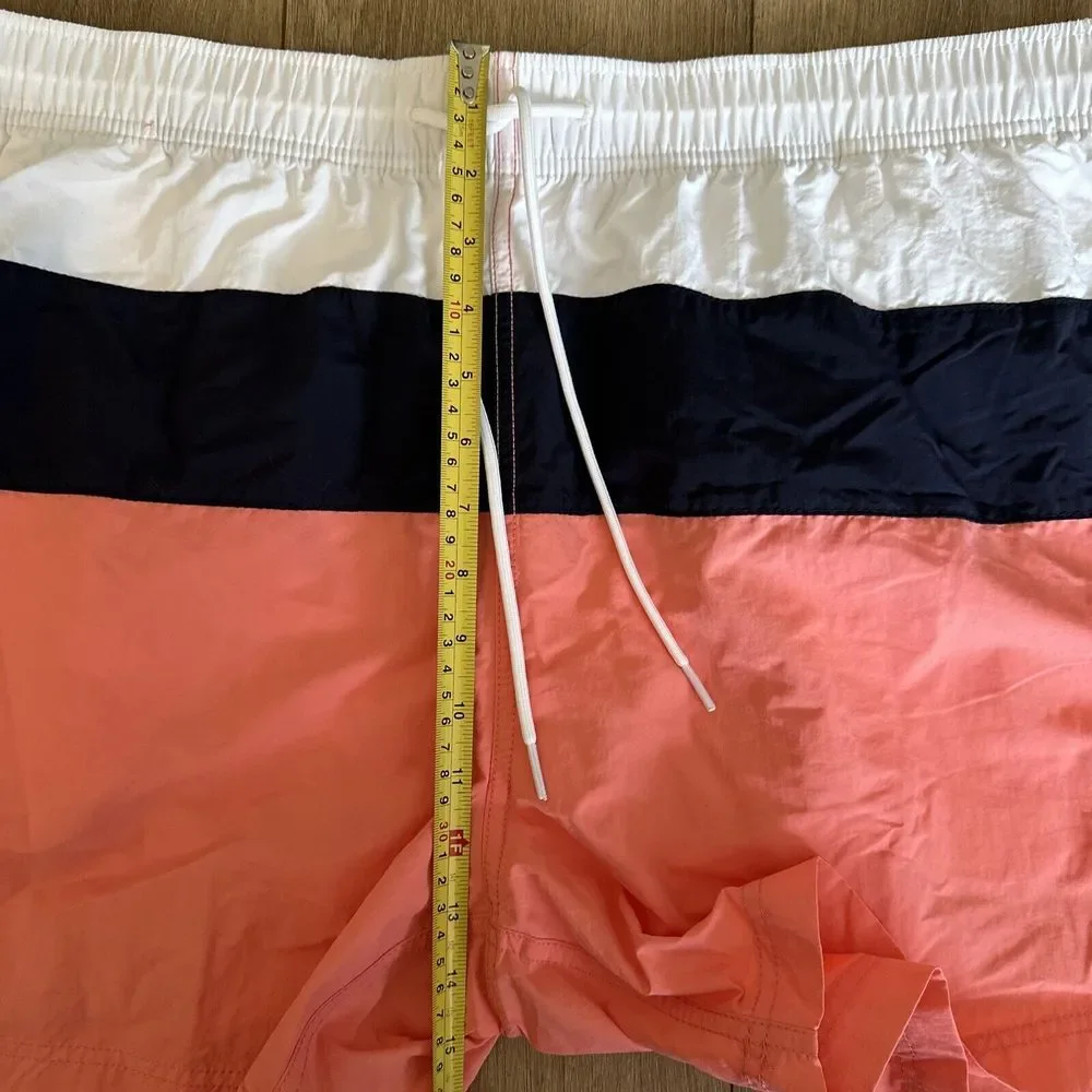 Nautica‎ Swim Trunks Mens Large Coral Blue Color Block Lined Suit XXL 5.5